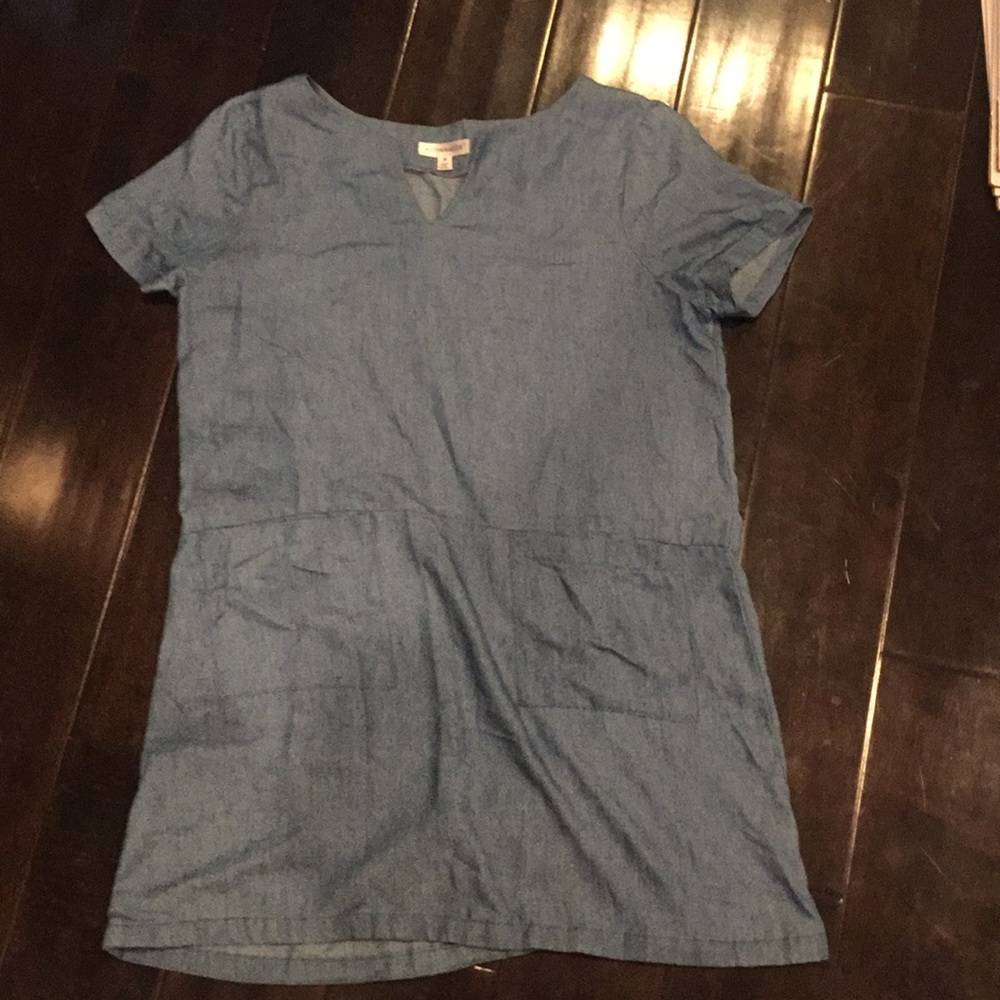 Blue Shift Dress with Pockets